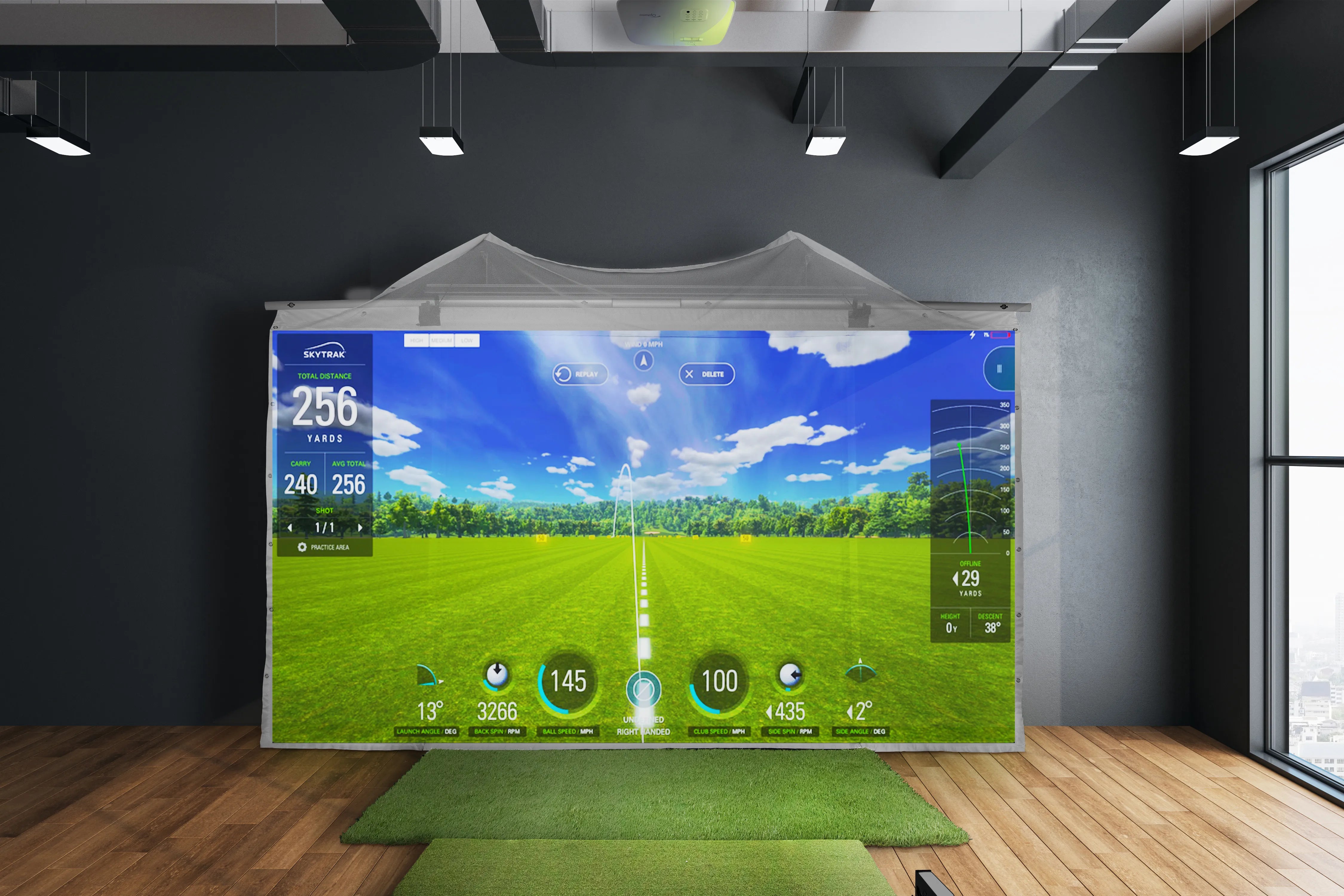 HomeCourse ProScreen 180 Retractable Golf Simulator Screen