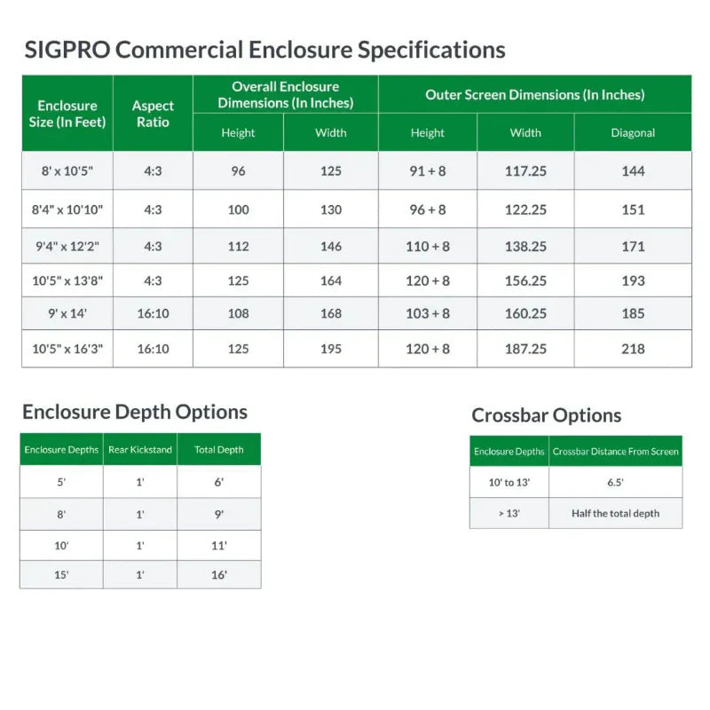 SIGPRO Commercial Enclosure 2" Pipe Frame Kit